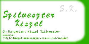 szilveszter kiszel business card